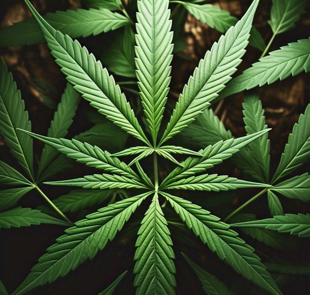 close-up of lush weed leaves in natural setting in Naples weed telegram