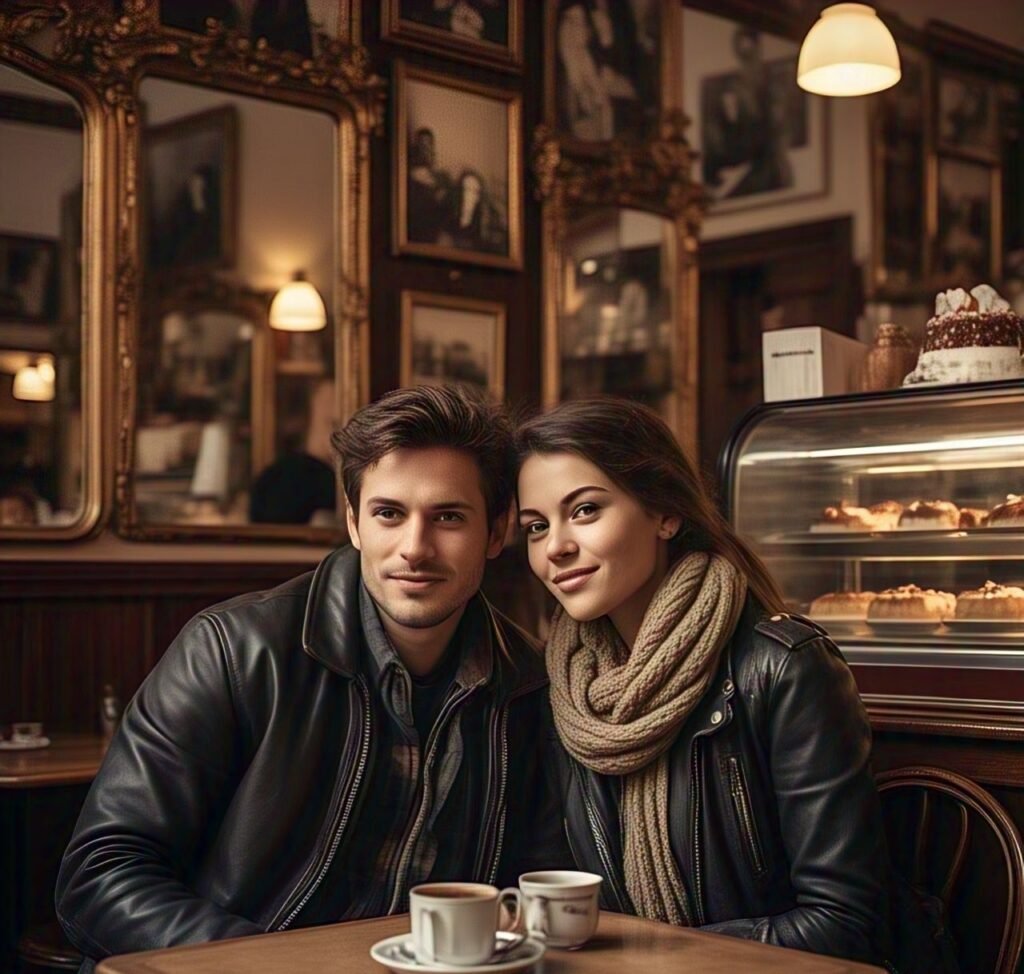 Friends relaxing in a cozy weed café in Vienna.
