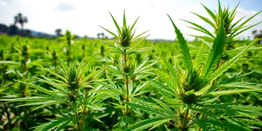 Lush cannabis plants in Buon Ma Thuot's landscape.